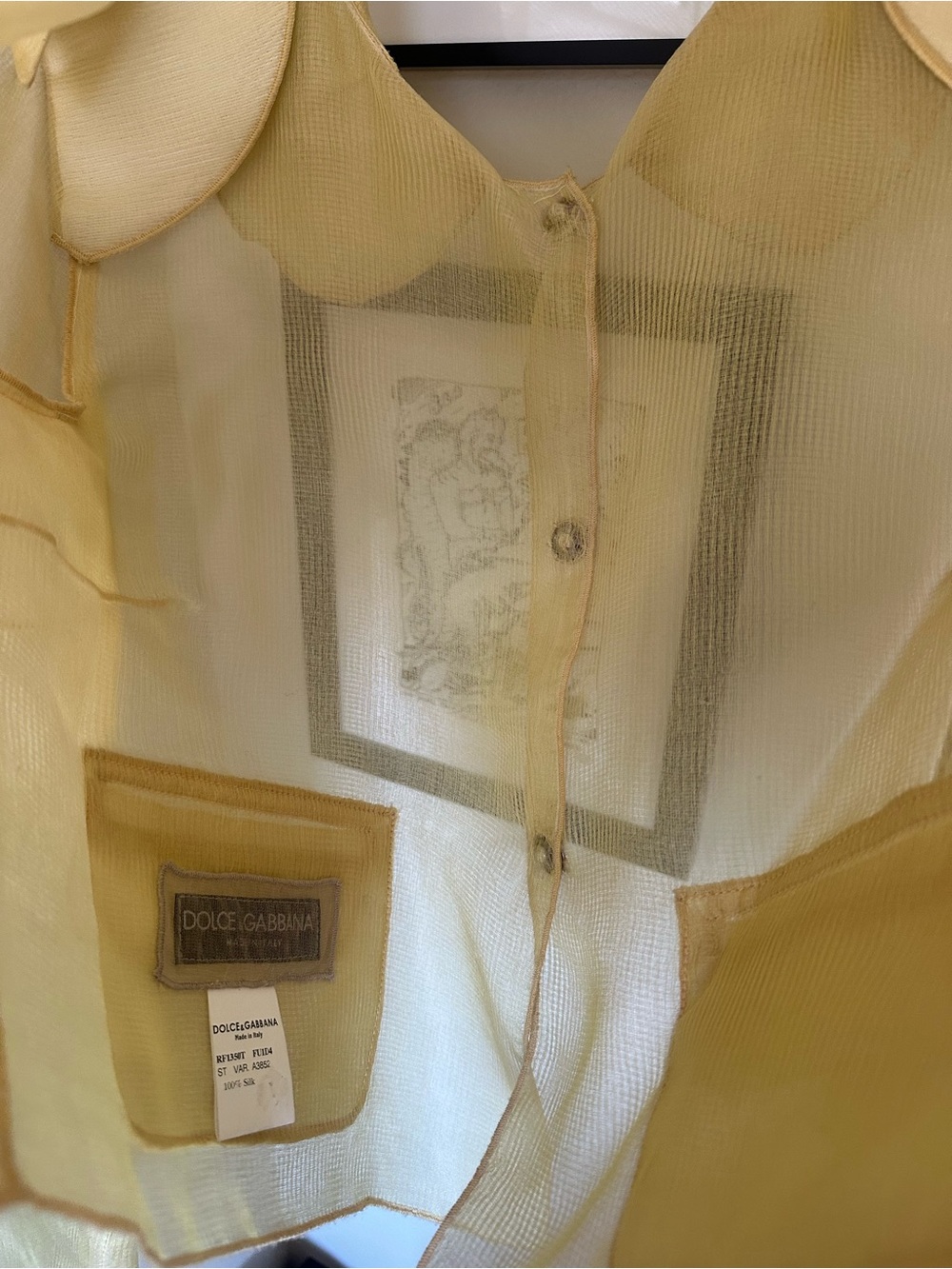 Dolce & Gabbana 100% Silk Organza Cropped Jacket - Sheer Butter Yellow FW08 - Picture 5 of 8